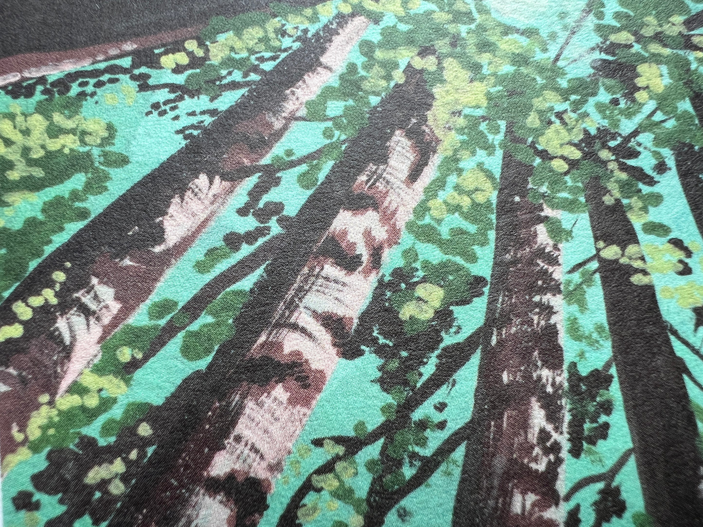 A close up of the print