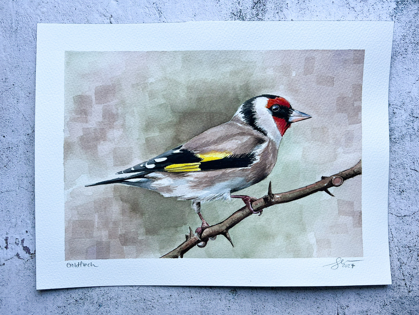 Goldfinch 12x9 watercolour painting