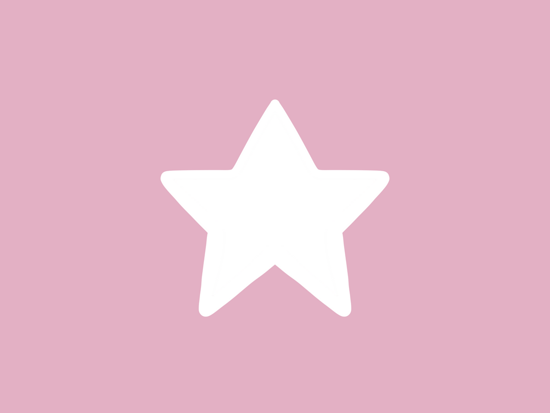 A pink picture with a white star in the middle