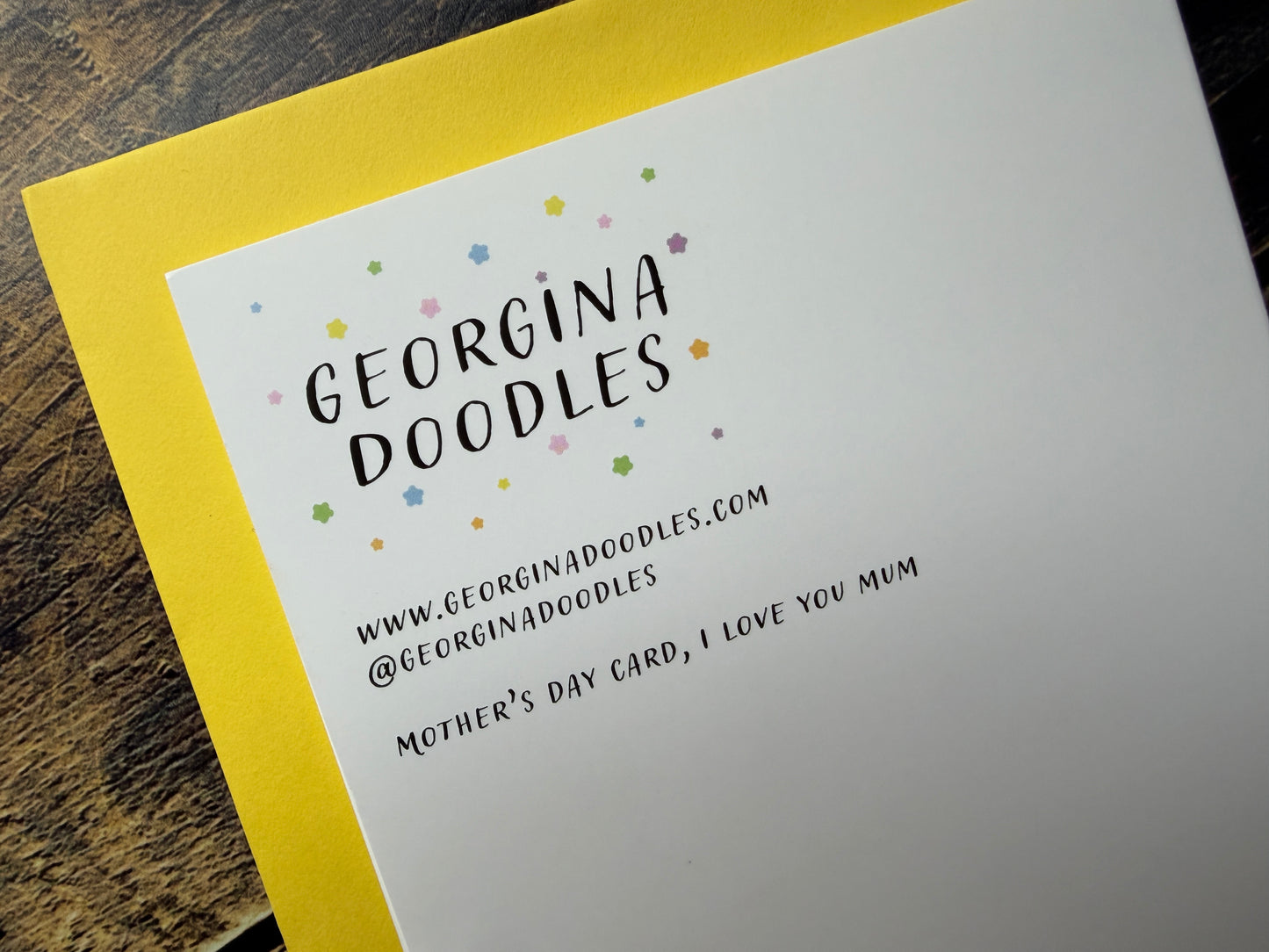 A close up of the back of the card