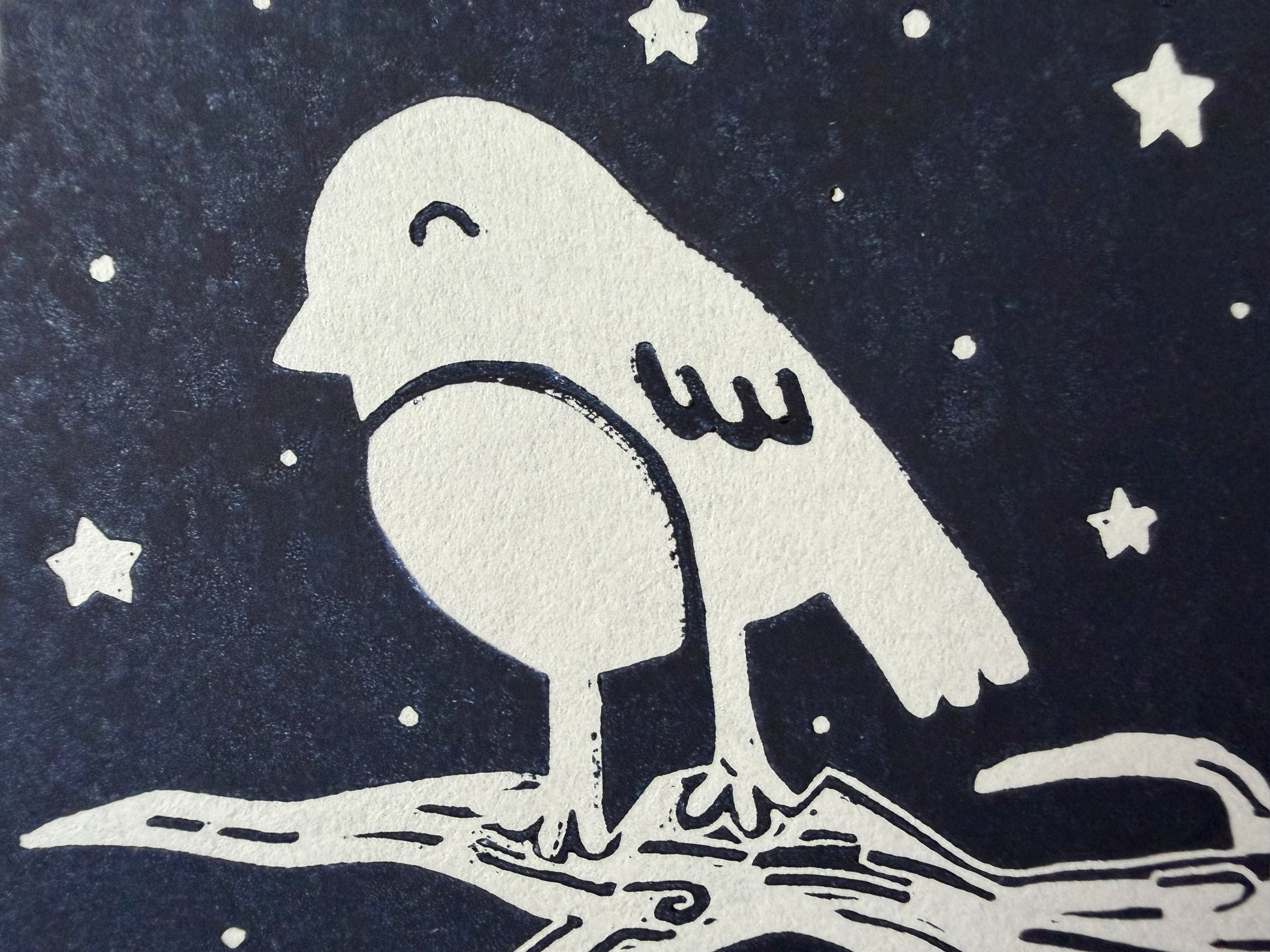 A close up showing a little ink scuffing on the bird