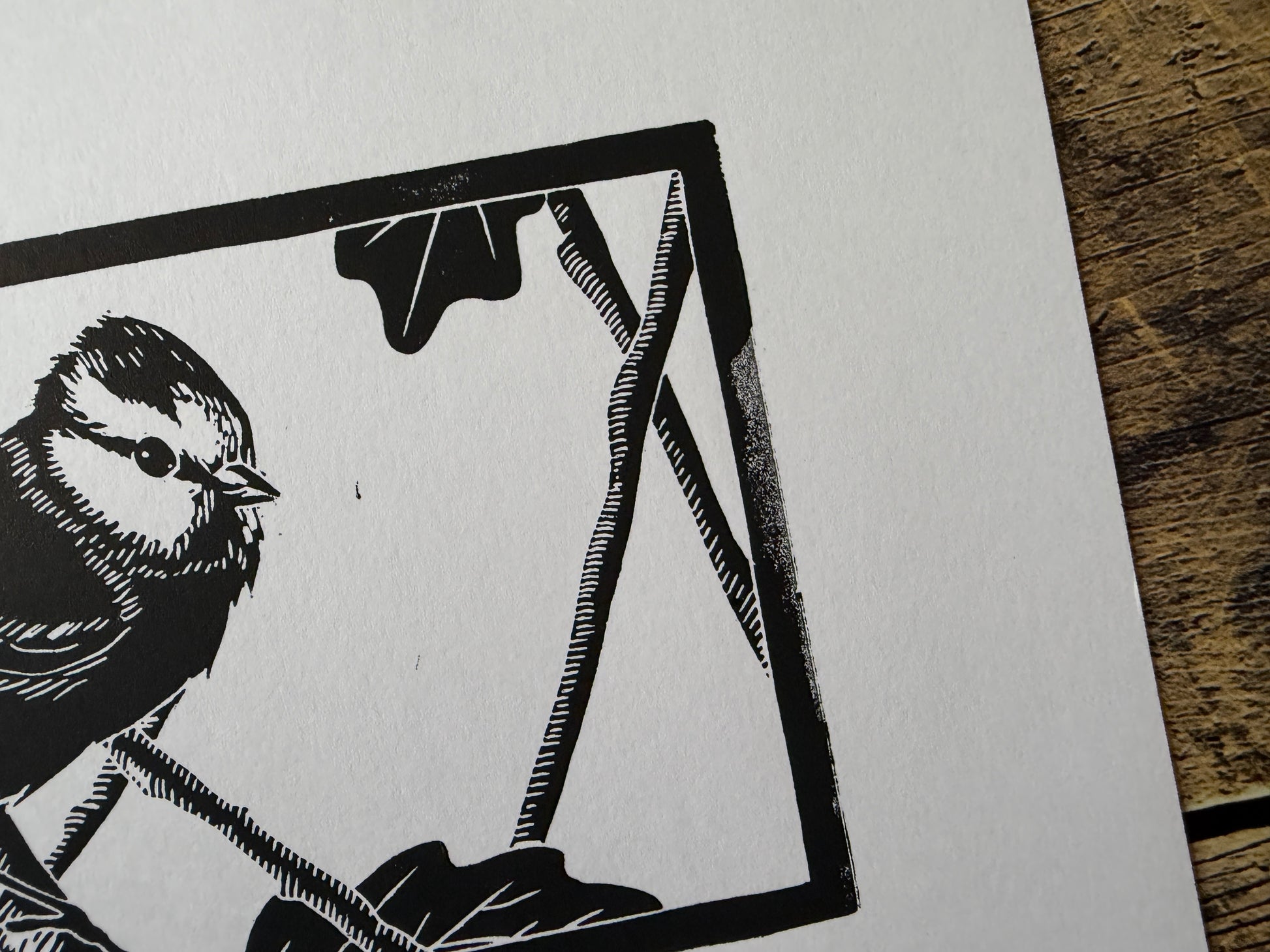 A close up showing an under-inked edge