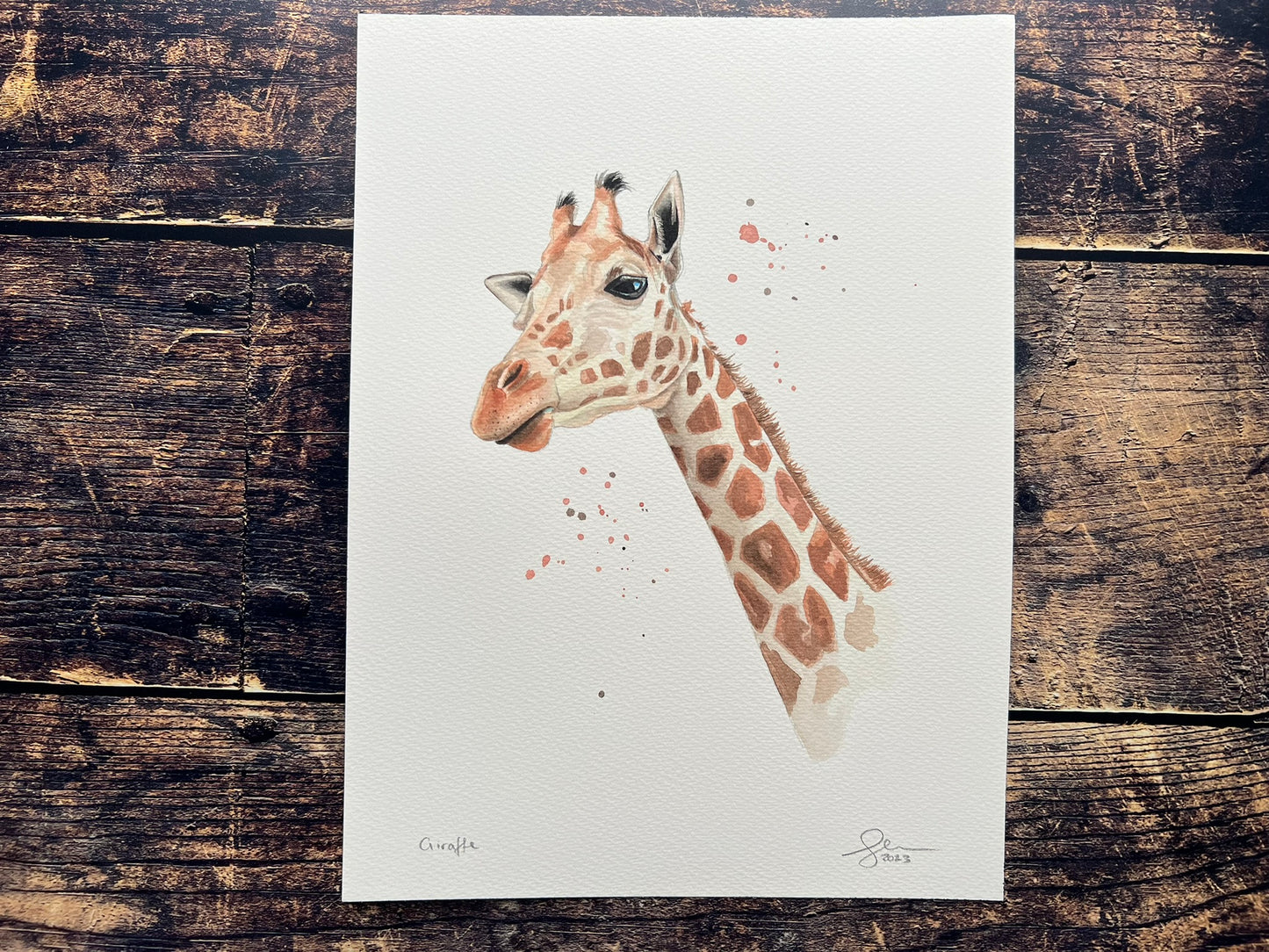 Giraffe watercolour painting