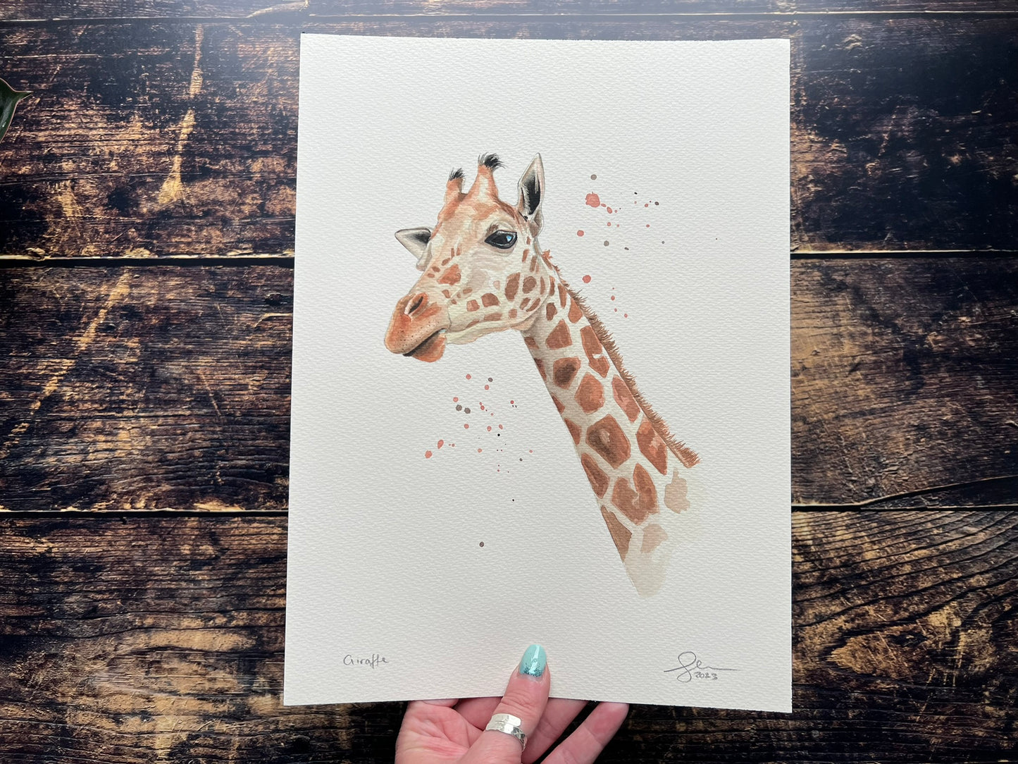 Giraffe watercolour painting