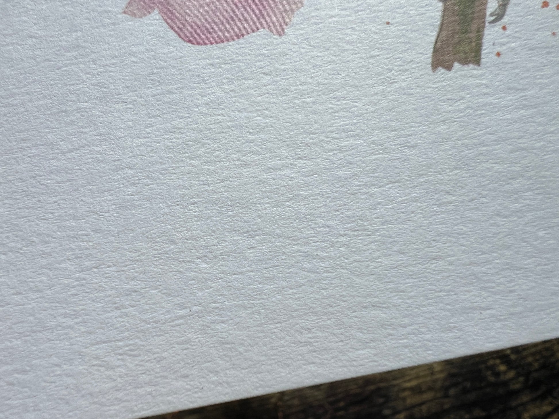 Close-up of textured white card