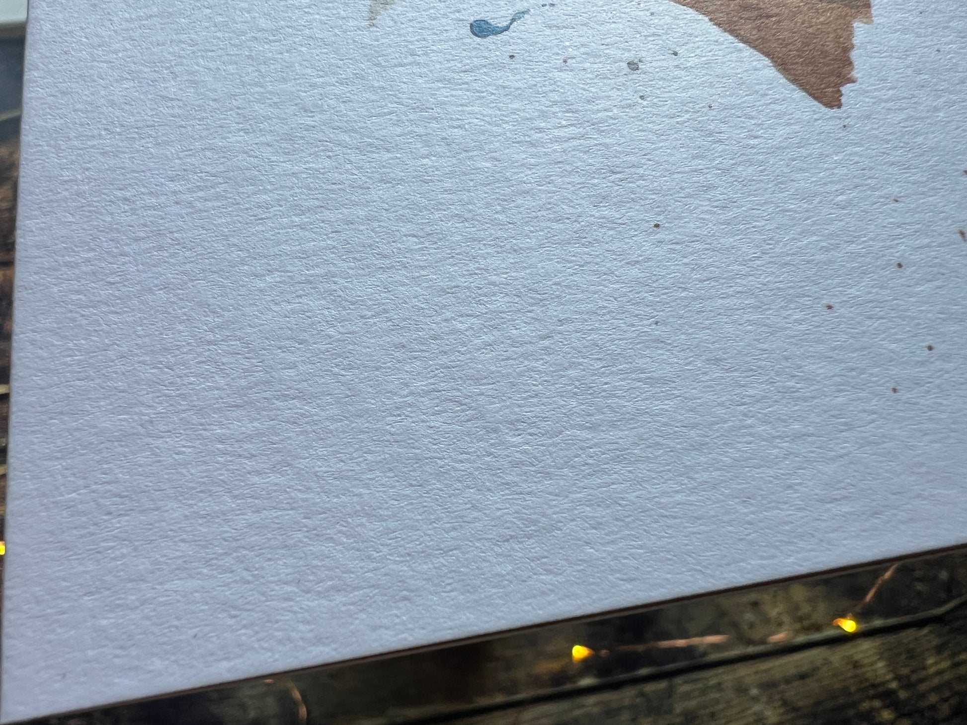 A close up showing the texture of the card