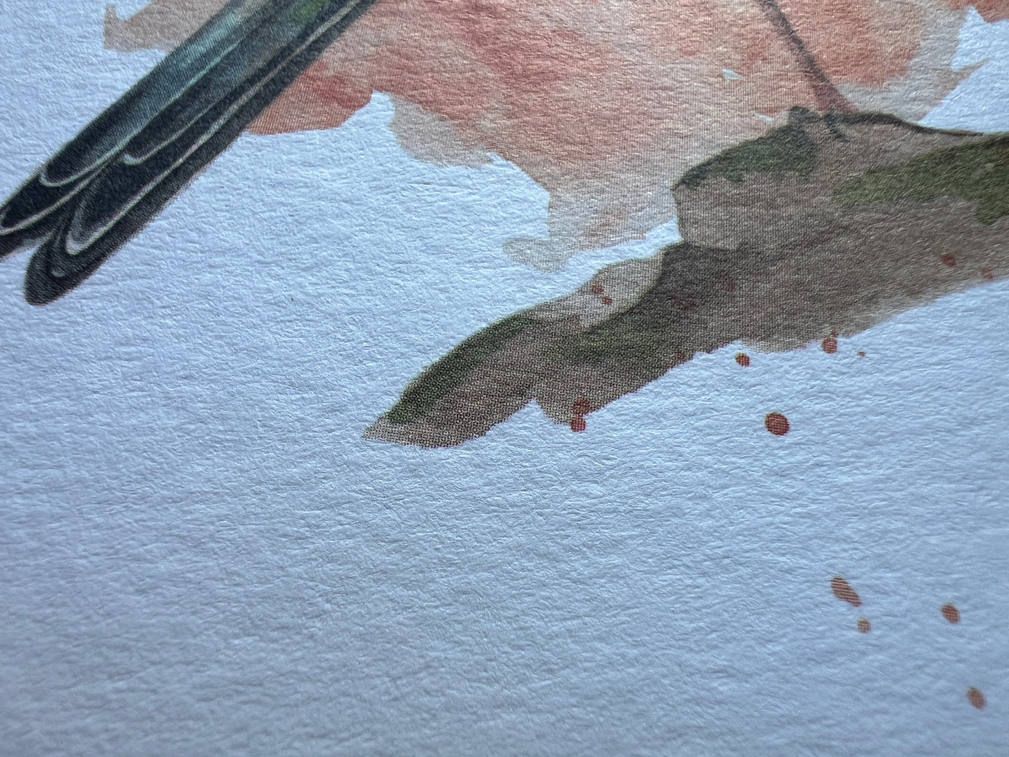 A close up showing the quality of the print