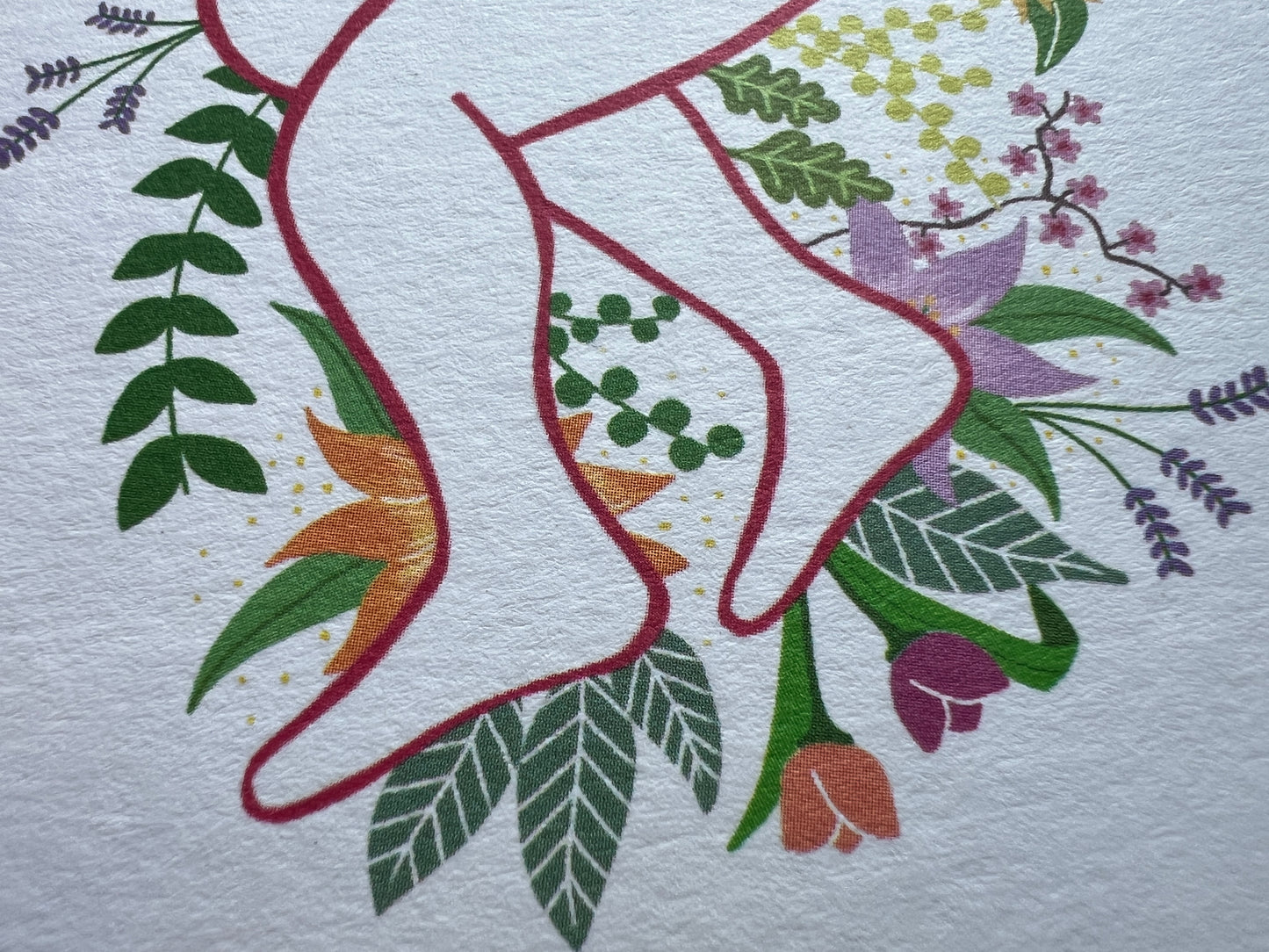 A close up of the print design