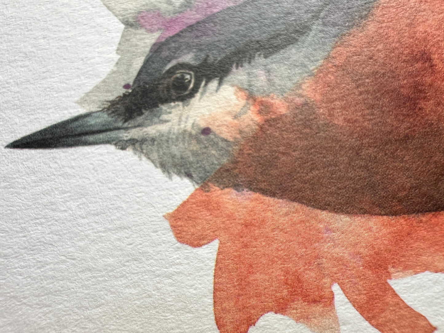 A close up showing the details of the print