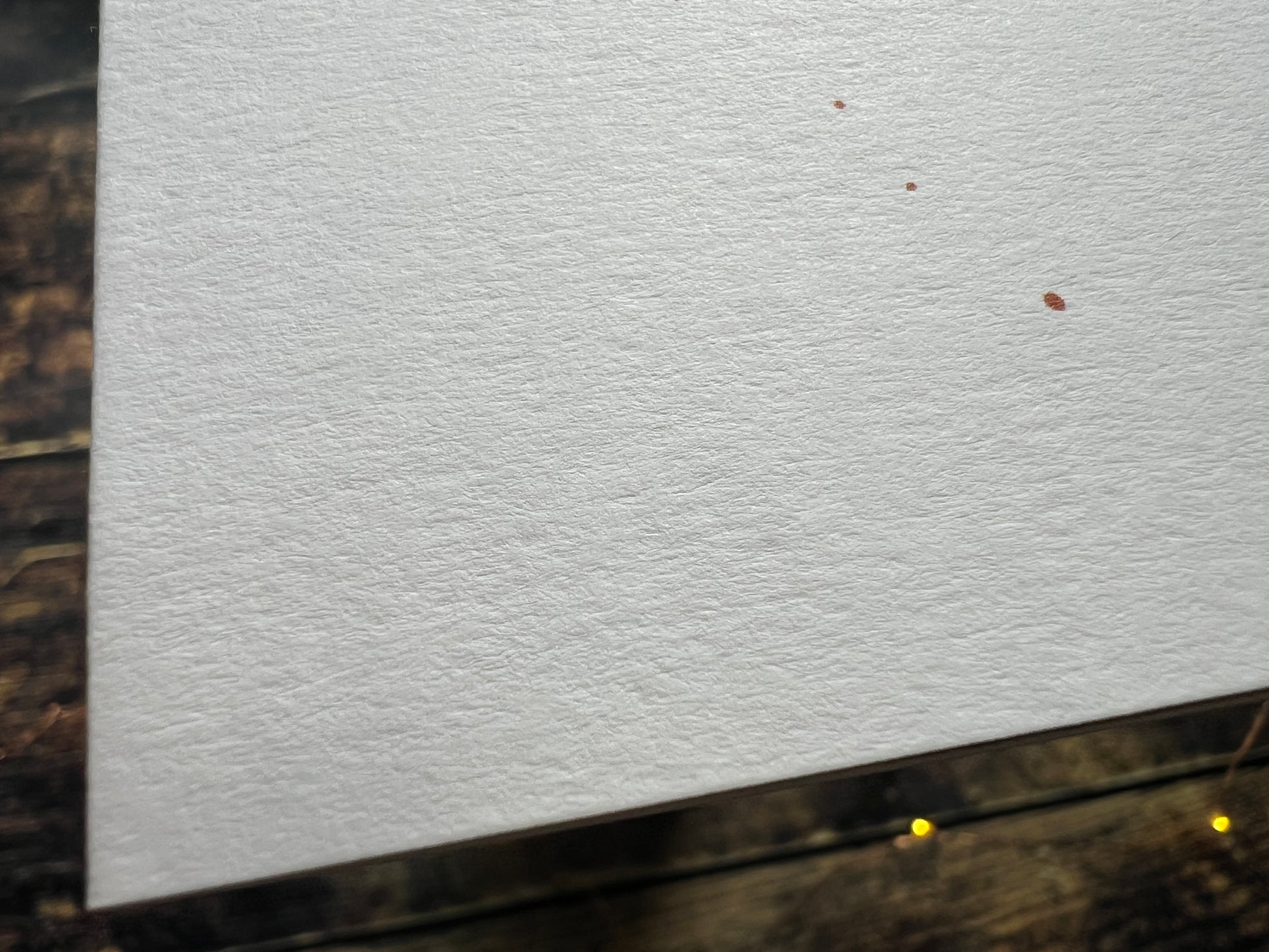 A close up showing the texture of the card