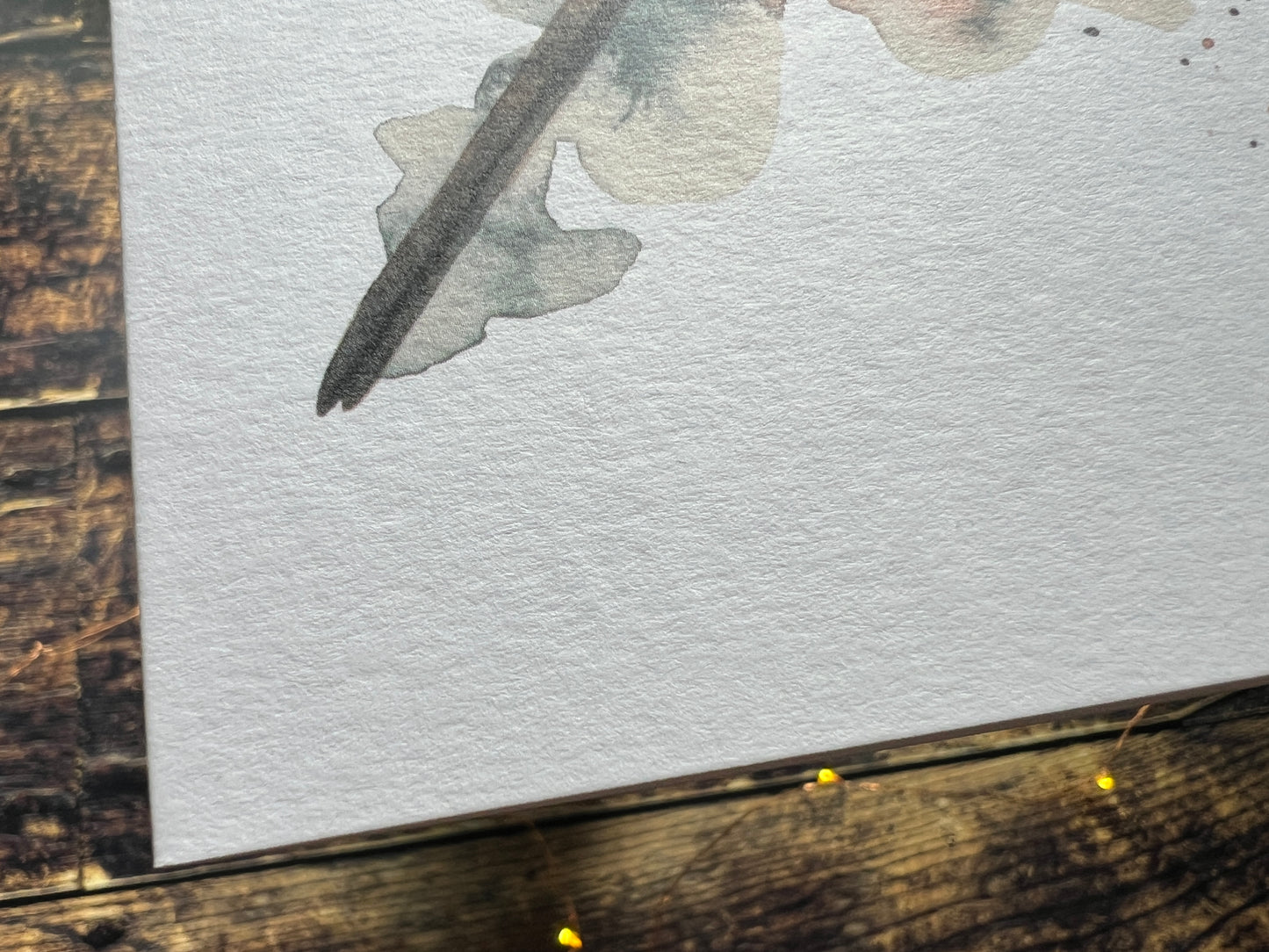 A close up showing the texture of the card