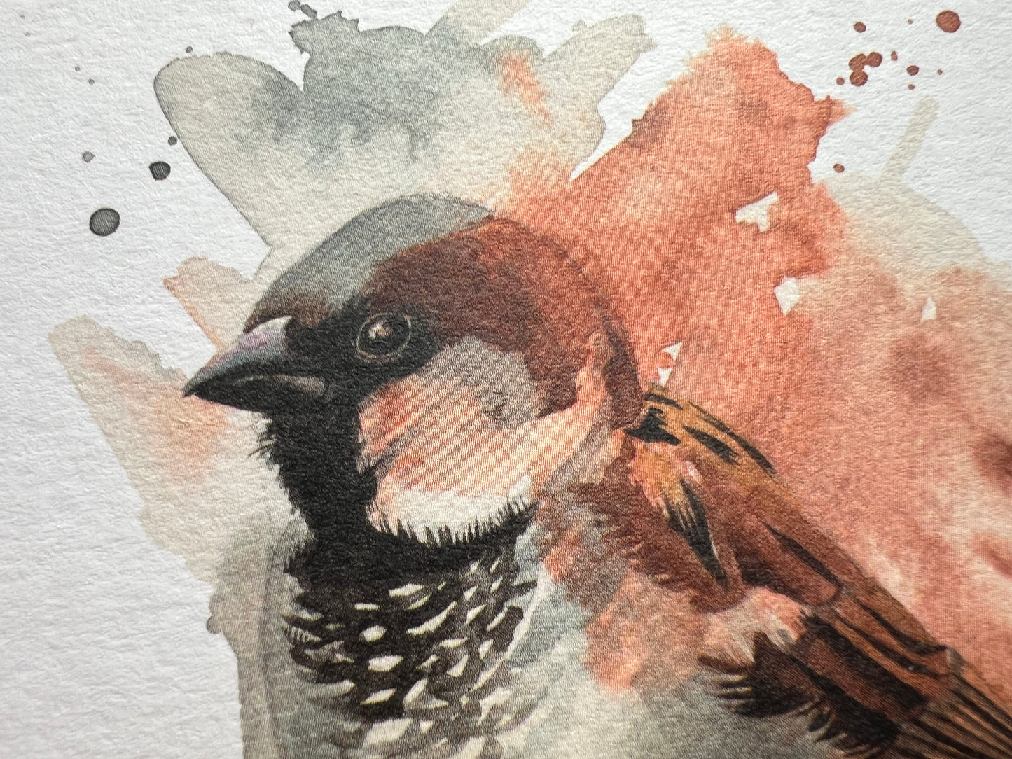 Close up showing the details of the print
