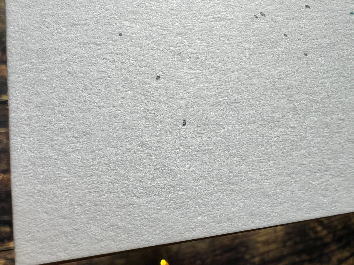 A close up showing the texture of the card