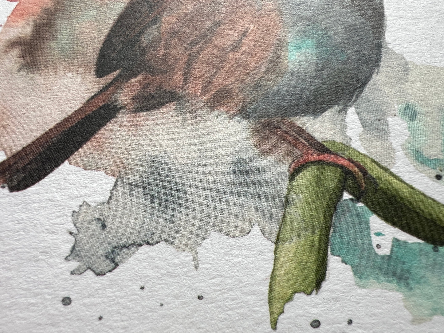 A close up showing the details of the print