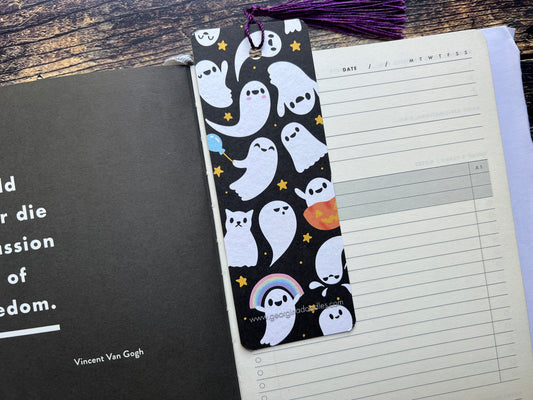 Bookmark with ghost design on a notebook