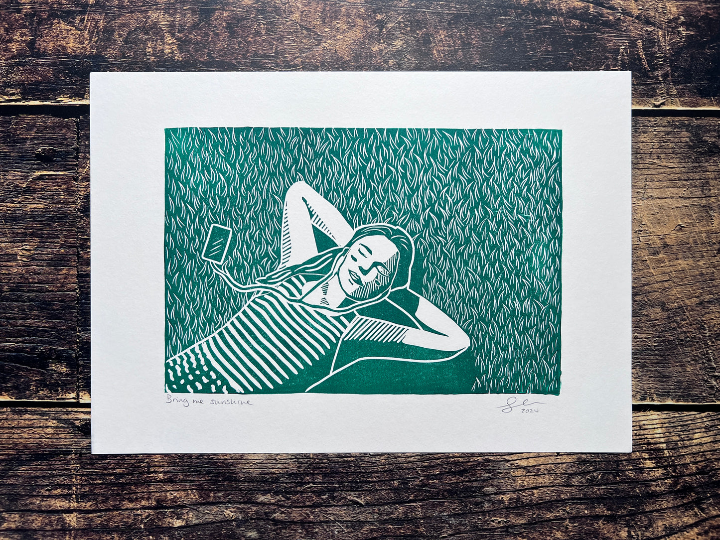 Bring me sunshine A4 lino print