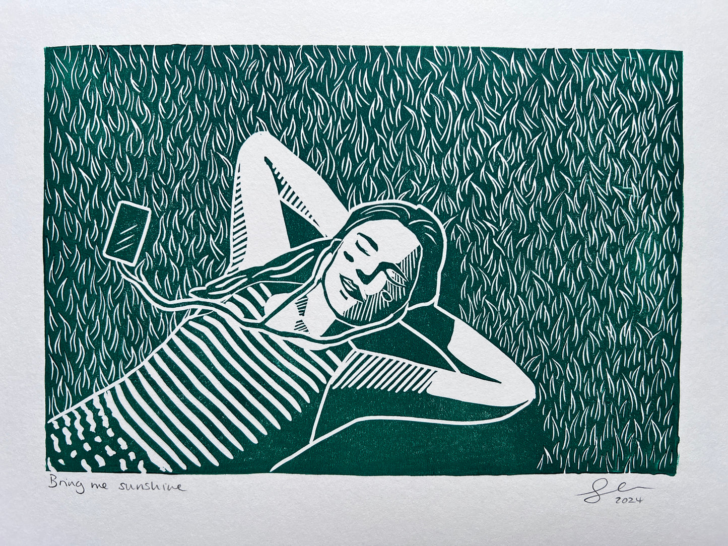 Bring me sunshine A4 lino print