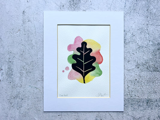 Oak tree mixed media A5 print - SALE