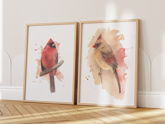 Cardinal Pair Bundle | A4 Art Prints
