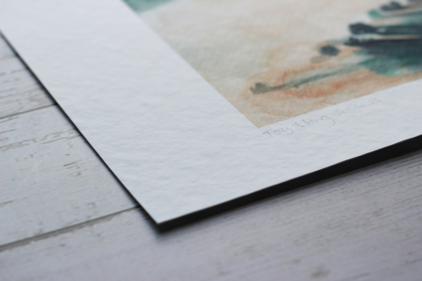 A close up of the archival Hahnemühle paper used to print