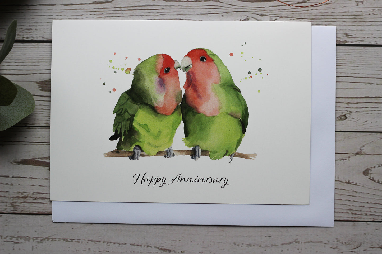 Lovebirds anniversary card