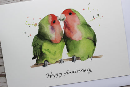 Lovebirds anniversary card